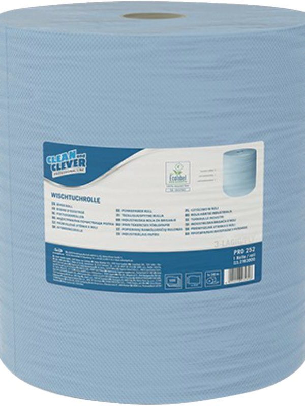 Rouleau de chiffon de nettoyage Maxi bleu 3 plis 1000 feuilles